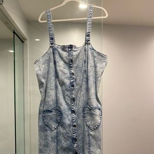 Denim Dress w/Heart Pockets Plus Sz 3X Size 20/22